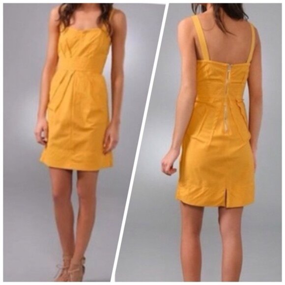 Marc by Marc Jacobs Yellow Sheath Mini Tank Sundress Dress Pockets Size 6 - Picture 3 of 11